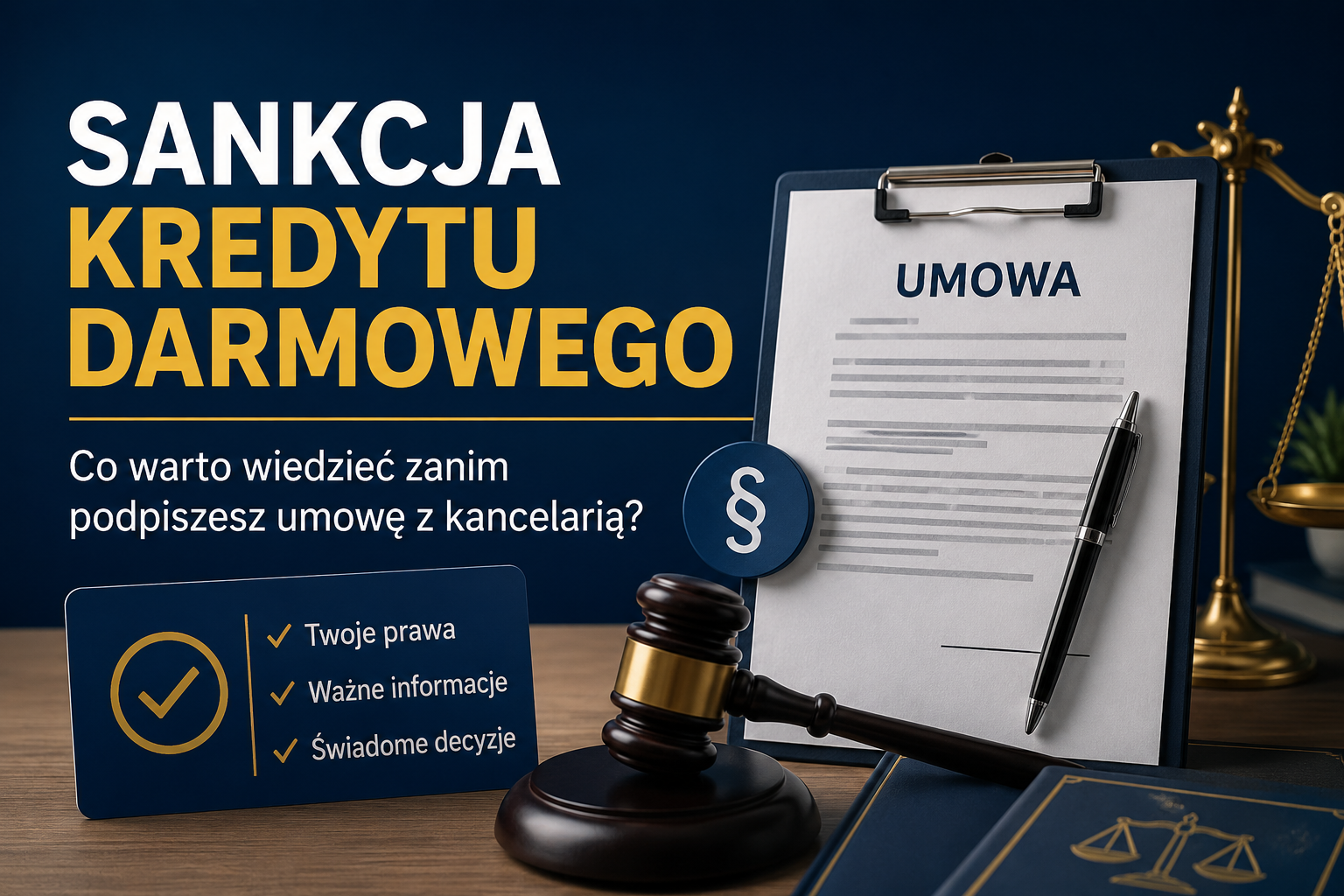Sankcja kredytu darmowego — co sprawdzić w umowie z kancelarią przed podpisaniem