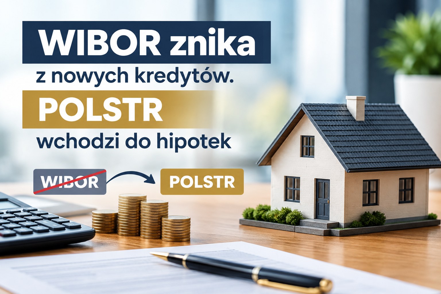 WIBOR znika z nowych kredytów, POLSTR wchodzi do hipotek – dom, kalkulator i umowa kredytowa